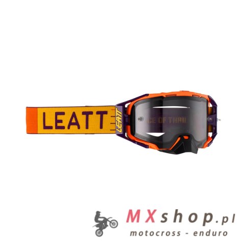 LEATT GOGLE VELOCITY 6.5 GOGGLE INDIGO LIGHT GREY 58% - KOLOR POMARAŃCZOWY/CZARNY SZYBKA DYMIONE LUSTRO SZARA