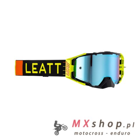 LEATT GOGLE VELOCITY 6.5 IRIZ GOGGLE CITRUS BLUE UC 26% - KOLOR CZARNY/ŻÓŁTY FLUO/POMARAŃCZOWY SZYBKA LUSTRZANA NIEBIESKA/RÓŻOWA