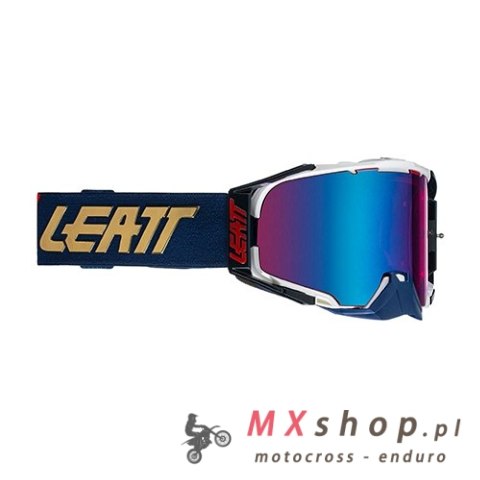 LEATT GOGLE VELOCITY 6.5 IRIZ GOGGLE ROYAL LENS BLUE UC 26% - KOLOR GRANATOWY/BIAŁY SZYBKA LUSTRZANA NIEBIESKA/RÓŻOWA