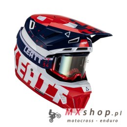 LEATT KASK MOTO 7.5 V23 (+ GOGLE VELOCITY 4.5 IRIZ GRATIS) HELMET KIT ROYAL KOLOR GRANATOWY/CZERWONY/BIAŁY ROZMIAR XL (61-62 cm)