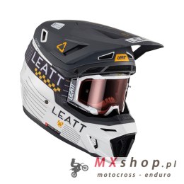 LEATT KASK MOTO 8.5 V23 (+ GOGLE VELOCITY 5.5 GRATIS) HELMET KIT METALLIC KOLOR GRAFITOWY/BIAŁY ROZMIAR L (59-60 cm)
