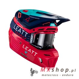 LEATT KASK MOTO 8.5 V23 (+ GOGLE VELOCITY 5.5 GRATIS) HELMET KIT RED KOLOR CZERWONY/GRANATOWY/NIEBIESKI ROZMIAR L (59-60 cm)