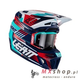 LEATT KASK MOTO 8.5 V23 (+ GOGLE VELOCITY 5.5 GRATIS) HELMET KIT ROYAL KOLOR GRANATOWY/CZERWONY/NIEBIESKI ROZMIAR XL (61-62 cm)