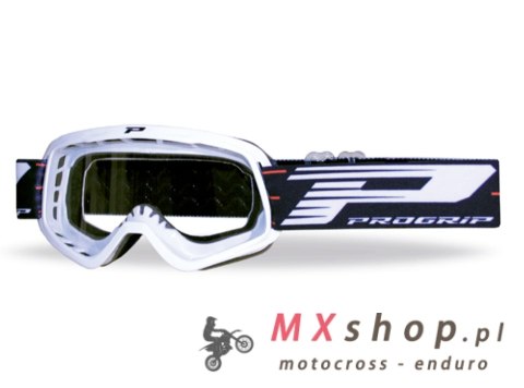 PROGRIP GOGLE PG3101-101 ATZAKI CH KID DZIECIĘCE KOLOR BIAŁY (SZYBA PG3113CH PRZEZROCZYSTA 1MM PODWÓJNA, NO FOG, ANTI UV) (3101-