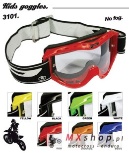 PROGRIP GOGLE PG3101-107 ATZAKI KID DZIECIĘCE KOLOR CZERWONY (SZYBA PG3111 PRZEZROCZYSTA 1MM, NO FOG, ANTI UV) (PG3101RD) (3101-