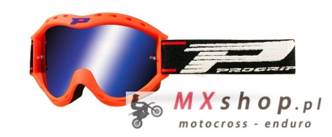 PROGRIP GOGLE PG3101-153 FL ATZAKI KID DZIECIĘCE KOLOR POMARAŃCZOWY FLUO (SZYBA PG3146 NIEBIESKA LUSTRZANA DWUWARSTWOWA, NO FOG,