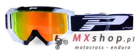 PROGRIP GOGLE PG3200-137 FL VENOM KOLOR CZARNY / BIAŁY (SZYBA PG3248 CZERWONA LUSTRZANA ANTISCRATCH, NO FOG, ANTI UV) (PG3200FLB