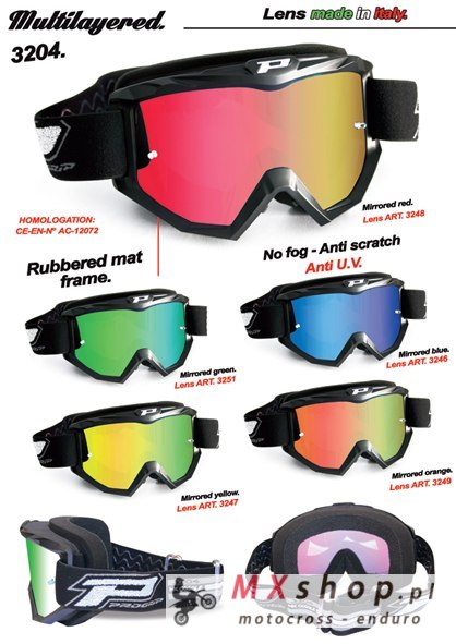 PROGRIP GOGLE PG3204-184 DARK SIDE KOLOR CZARNY MATT (SZYBA PG3247 ŻÓŁTA LUSTRZANA ANTISCRATCH, NO FOG, ANTI UV) (PG3204BKMYL) (