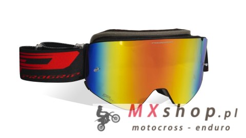 PROGRIP GOGLE PG3205-185 MAGNET KOLOR CZARNY MATT (SZYBA PG3217-107 CZERWONA LUSTRZANA ANTISCRATCH, NO FOG, ANTI UV) - PROMOCJA 