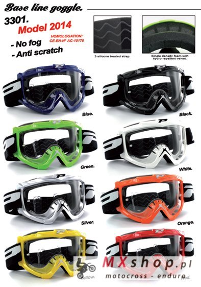 PROGRIP GOGLE PG3301-101 NASWA KOLOR BIAŁY (SZYBA PG3210 ANTISCRATCH, NO FOG, ANTI UV) (PG3301/14WH) (3301-101) - WYCOFANE Z OFE