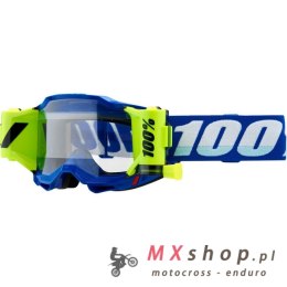 100 PROCENT GOGLE ACCURI 2 FORECAST ROLL-OFF BLUE KOLOR NIEBIESKI/BIAŁY/ŻÓŁTY FLUO SZYBKA PRZEŹROCZYSTA