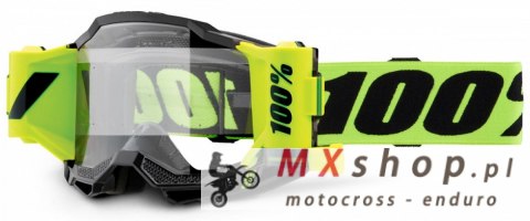 100 PROCENT GOGLE ACCURI 2 FORECAST ROLL-OFF NEON YELLOW KOLOR ŻÓŁTY NEON/CZARNY SZYBKA PRZEŹROCZYSTA