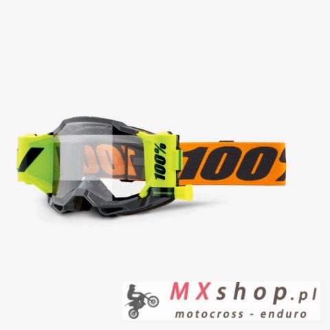 100 PROCENT GOGLE ACCURI 2 FORECAST ROLL-OFF ORANGE - KOLOR POMARAŃCZOWY/SZARY/ŻÓŁTY FLUO SZYBKA PRZEŹROCZYSTA