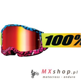 100 PROCENT GOGLE ACCURI 2 KB43 - KEN BLOCK EDITION DSPRAY - MIRROR RED LENS - KOLOR NIEBIESKI/RÓŻOWY/ŻÓŁTY SZYBKA CZERWONE LUST