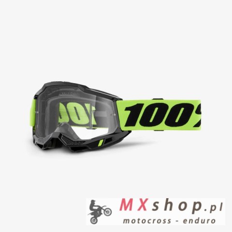 100 PROCENT GOGLE ACCURI 2 NEON YELLOW - CLEAR LENS KOLOR ŻÓŁTY FLUO/CZARNY SZYBA PRZEŹROCZYSTA