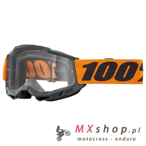 100 PROCENT GOGLE ACCURI 2 ORANGE - CLEAR LENS - KOLOR CZARNY/POMARAŃCZOWY SZYBKA PRZEŹROCZYSTA