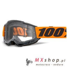 100 PROCENT GOGLE ACCURI 2 OTG ORANGE - CLEAR LENS - KOLOR CZARNY/POMARAŃCZOWY SZYBKA PRZEŹROCZYSTA