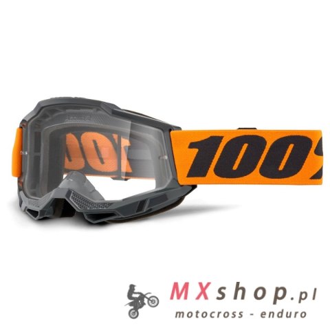 100 PROCENT GOGLE ACCURI 2 OTG ORANGE - CLEAR LENS - KOLOR CZARNY/POMARAŃCZOWY SZYBKA PRZEŹROCZYSTA