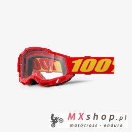 100 PROCENT GOGLE ACCURI 2 RED - CLEAR LENS - KOLOR CZERWONY/BIAŁY SZYBKA PRZEŹROCZYSTA