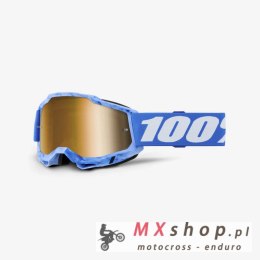 100 PROCENT GOGLE ACCURI 2 SURSI - MIRROR TRUE GOLD LENS - KOLOR NIEBIESKI/BIAŁY SZYBKA ZŁOTE LUSTRO