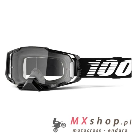 100 PROCENT GOGLE ARMEGA BLACK - CLEAR LENS - KOLOR CZARNY SZYBKA PRZEŹROCZYSTA