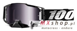 100 PROCENT GOGLE ARMEGA BLACK - MIRROR SILVER LENS - KOLOR CZARNY SZYBKA SREBRNE LUSTRO