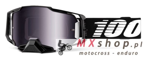 100 PROCENT GOGLE ARMEGA BLACK - MIRROR SILVER LENS - KOLOR CZARNY SZYBKA SREBRNE LUSTRO