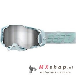 100 PROCENT GOGLE ARMEGA FARGO - MIRROR SILVER LENS - KOLOR SZARY SZYBKA SREBRNE LUSTRO