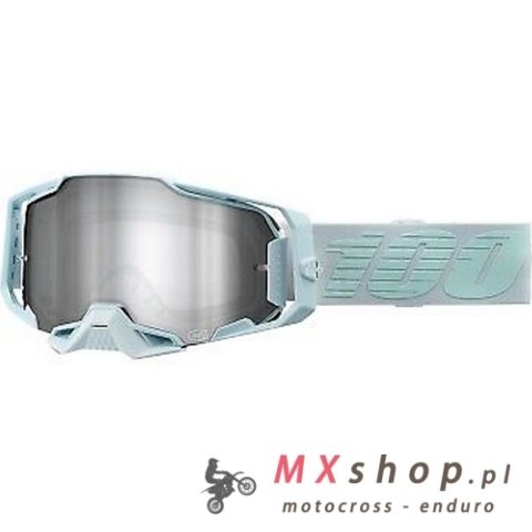 100 PROCENT GOGLE ARMEGA FARGO - MIRROR SILVER LENS - KOLOR SZARY SZYBKA SREBRNE LUSTRO