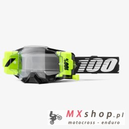 100 PROCENT GOGLE ARMEGA FORECAST ROLL-OFF BLACK - KOLOR CZARNY/BIAŁY SZYBKA PRZEŹROCZYSTA