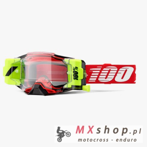 100 PROCENT GOGLE ARMEGA FORECAST ROLL-OFF RED - KOLOR CZERWONY/BIAŁY/ŻÓŁTY FLUO