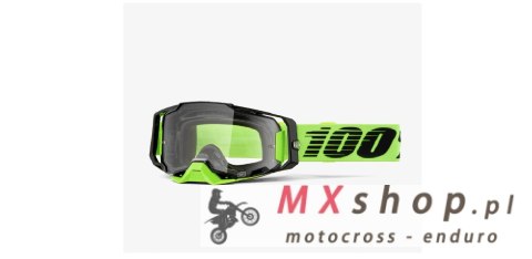 100 PROCENT GOGLE ARMEGA NEON YELLOW - CLEAR LENS - KOLOR ŻÓŁTY FLUO/CZARNY SZYBKA PRZEŹROCZYSTA