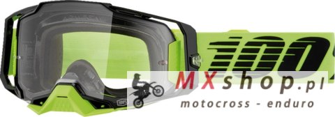 100 PROCENT GOGLE ARMEGA NEON YELLOW - CLEAR LENS - KOLOR ŻÓŁTY FLUO/CZARNY SZYBKA PRZEŹROCZYSTA