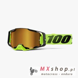 100 PROCENT GOGLE ARMEGA NEON YELLOW - MIRROR GOLD LENS - KOLOR ŻÓŁTY FLUO/CZARNY SZYBA ZŁOTE LUSTRO