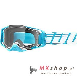 100 PROCENT GOGLE ARMEGA OVERSIZED SKY - CLEAR LENS - KOLOR NIEBIESKI/BIAŁY SZYBKA PRZEŹROCZYSTA
