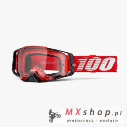 100 PROCENT GOGLE ARMEGA RED - CLEAR LENS - KOLOR CZERWONY/CZARNY/BIAŁY SZYBA PRZEŹROCZYSTA