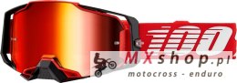 100 PROCENT GOGLE ARMEGA RED - MIRROR RED LENS - KOLOR CZERWONY/CZARNY/BIAŁY SZYBA CZERWONE LUSTRO