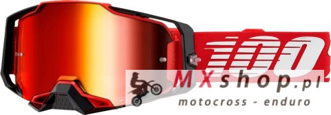 100 PROCENT GOGLE ARMEGA RED - MIRROR RED LENS - KOLOR CZERWONY/CZARNY/BIAŁY SZYBA CZERWONE LUSTRO
