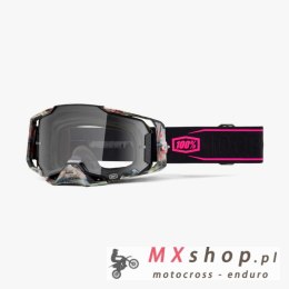 100 PROCENT GOGLE ARMEGA SARCELLE - CLEAR LENS - KOLOR CZARNY/RÓŻOWY SZYBKA PRZEŹROCZYSTA