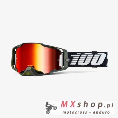 100 PROCENT GOGLE ARMEGA SOLEDAD - MIRROR RED LENS - KOLOR CZARNY/BIAŁY/CAMO SZYBA CZERWONE LUSTRO