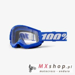 100 PROCENT GOGLE STRATA 2 BLUE - CLEAR LENS - KOLOR NIEBIESKI/BIAŁY SZYBKA PRZEŹROCZYSTA