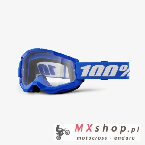 100 PROCENT GOGLE STRATA 2 BLUE - CLEAR LENS - KOLOR NIEBIESKI/BIAŁY SZYBKA PRZEŹROCZYSTA
