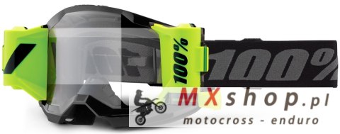 100 PROCENT GOGLE STRATA 2 FORECAST ROLL-OFF KOLOR CZARNY/BIAŁY SZYBKA PRZEŹROCZYSTA (2X ROLKA W ZESTAWIE)