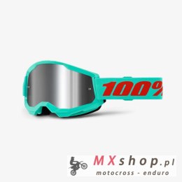 100 PROCENT GOGLE STRATA 2 MAUPITI - MIRROR SILVER LENS - KOLOR SELEDYNOWY/CZERWONY SZYBKA SREBRNE LUSTRO