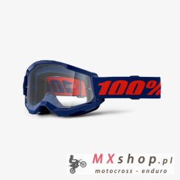 100 PROCENT GOGLE STRATA 2 NAVY - CLEAR LENS - KOLOR GRANATOWY/CZERWONY SZYBKA PRZEŹROCZYSTA
