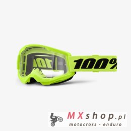 100 PROCENT GOGLE STRATA 2 NEON YELLOW - CLEAR LENS - KOLOR ŻÓŁTY FLUO/CZARNY SZYBKA PRZEŹROCZYSTA
