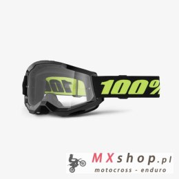 100 PROCENT GOGLE STRATA 2 SOLAR ECLIPSE - CLEAR LENS - KOLOR CZARNY/ŻÓŁTY FLUO SZYBKA PRZEŹROCZYSTA