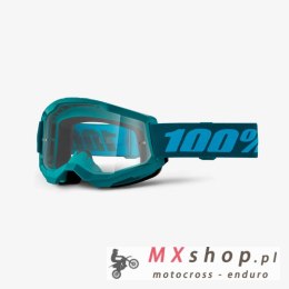 100 PROCENT GOGLE STRATA 2 STONE - CLEAR LENS - KOLOR MORSKI SZYBKA PRZEŹROCZYSTA