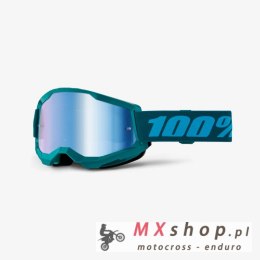 100 PROCENT GOGLE STRATA 2 STONE - MIRROR BLUE LENS - KOLOR MORSKI SZYBKA NIEBIESKIE LUSTRO