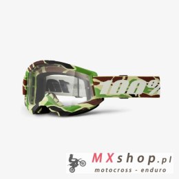100 PROCENT GOGLE STRATA 2 WAR CAMO - CLEAR LENS - KOLOR ZIELONY/BRĄZOWY CAMO SZYBKA PRZEŹROCZYSTA